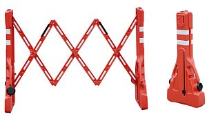 Ограждение раздвижное переносное со светоотражающими элементами, с водоотливным каналом