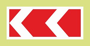 Дорожный знак с флуоресцентной окантовкой 1.34.2 Направление поворота